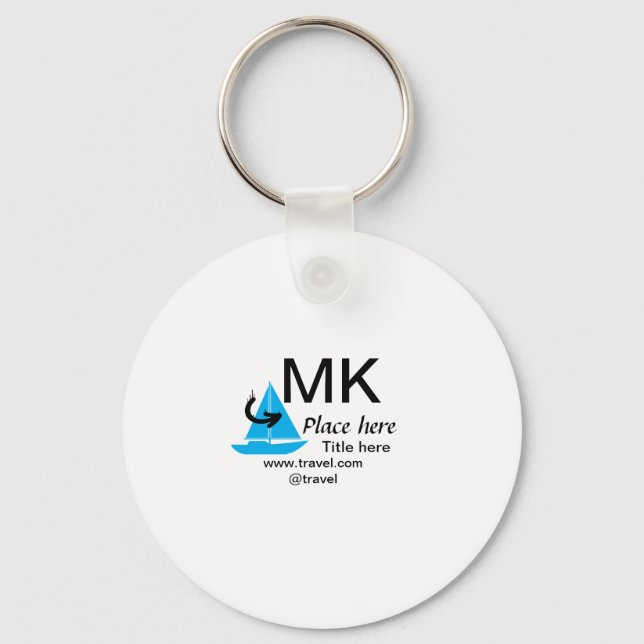 Llavero Sitio web del blog de agente de viajes con flecha  (Anverso)