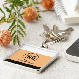 Llavero Sitio web del logotipo de la moderna White Peach B