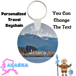 Llavero Sitka Alaska Travel Junkie Personalizado
