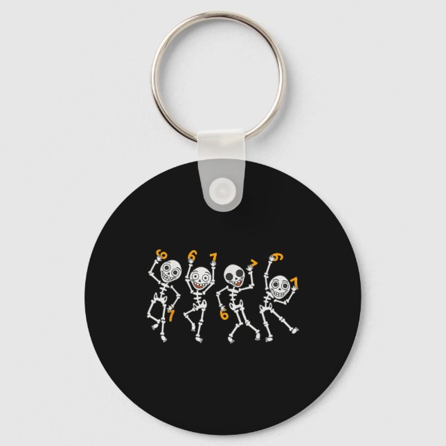 Llavero Six Seven 67 Meme Funny Halloween Dancing Skeleton (Anverso)