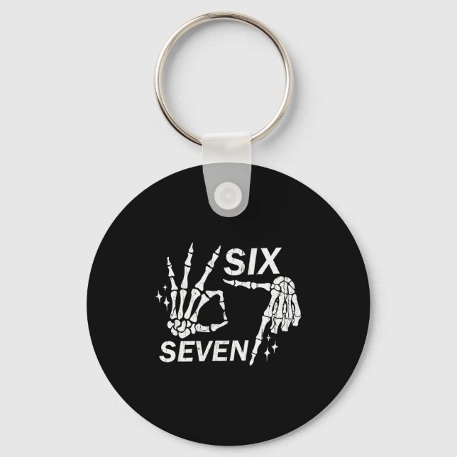 Llavero Six Seven 6 7, Skeleton Hands, Soky Skull  (Anverso)