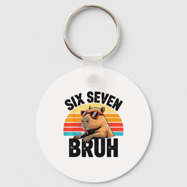 Llavero Six Seven Bruh 67 Meme Capybara  (Anverso)