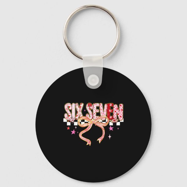 Llavero Six Seven Coquette Bow Women Girl Funny Valentines (Anverso)