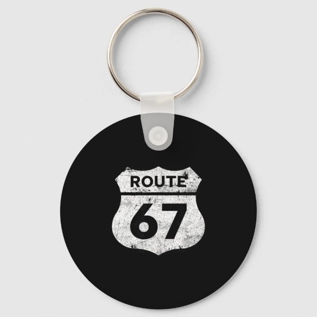 Llavero Six Seven Funny Route 67 Road Sign 6 7 Meme Men Wo (Anverso)
