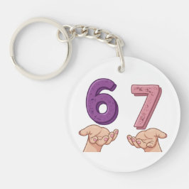 Llavero Six Seven Pink Purple Brain Rot