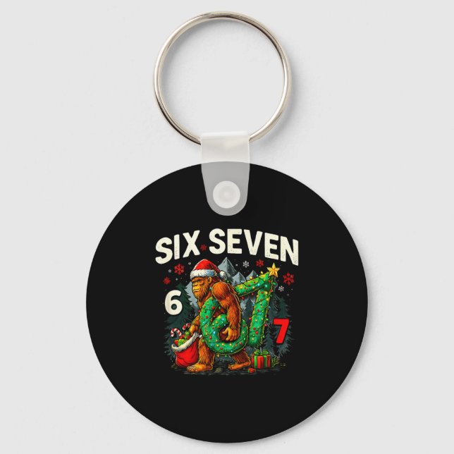 Llavero Six Seven Santa Bigfoot Christmas Sasquatch 67 Fun (Anverso)