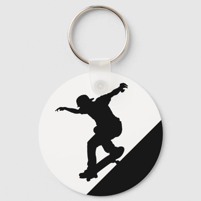 Llavero Skateboard Skateboarding Fun Silhouette (Anverso)
