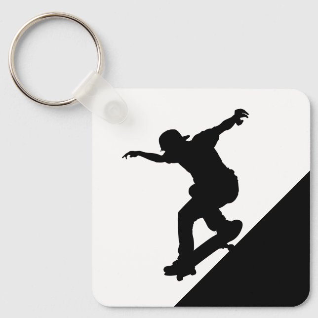 Llavero Skateboard Skateboarding Fun Silhouette (Anverso)