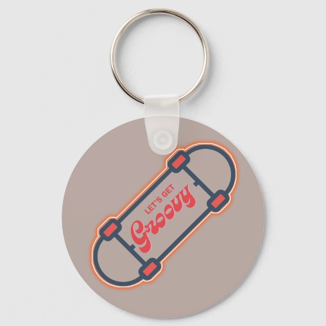 Llavero Skateboarder brillante...dejemos a groovy (Anverso)