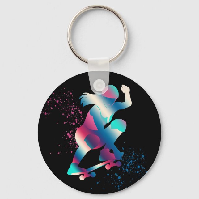 Llavero Skateboarder femenino (Anverso)
