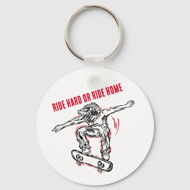 Llavero Skater Volador Haciendo Patinaje De Mediano Aire (Anverso)