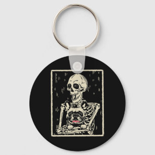 Llavero Skeleton abraza al Bulldog francés Halloween Dog L