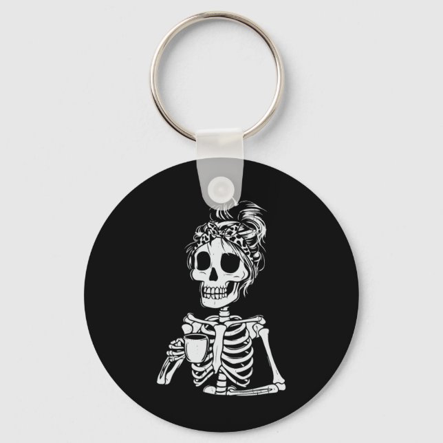 Llavero Skeleton Bebe Café Calavera Graciosa Mujer Hallowe (Anverso)