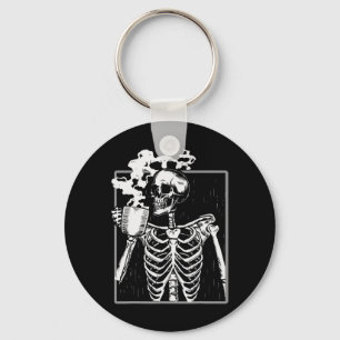 Llavero Skeleton Beber café Hombres Fun Skull Hombres Muje