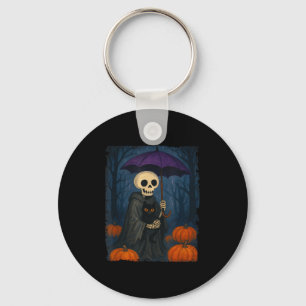Llavero Skeleton Black Cat Purple Umbrella Pumpkin Hallowe