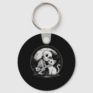 Llavero Skeleton Cat Skull Kitty Cute Gótico Halloween Cos