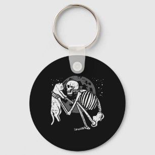 Llavero Skeleton Cat Skull Kitty Cute Gótico Halloween Hom