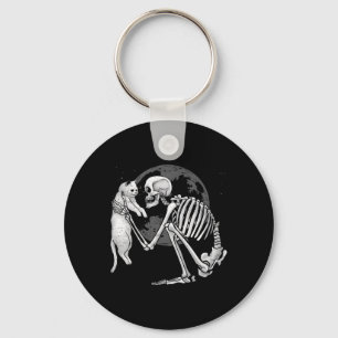 Llavero Skeleton Cat Skull Kitty Típico Fantasma Halloween