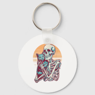 Llavero Skeleton Cat Skull Kitty Vintage Halloween Hallowe