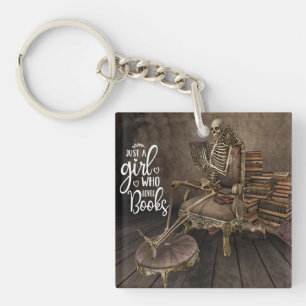 Llavero Skeleton Chica Book Lover