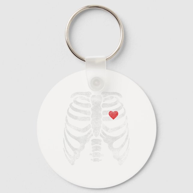Llavero Skeleton Corazón Rib Cage Rayos X Niños adultos Di (Anverso)