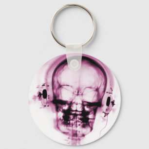 Llavero Skeleton de música de visión de rayos X rosa