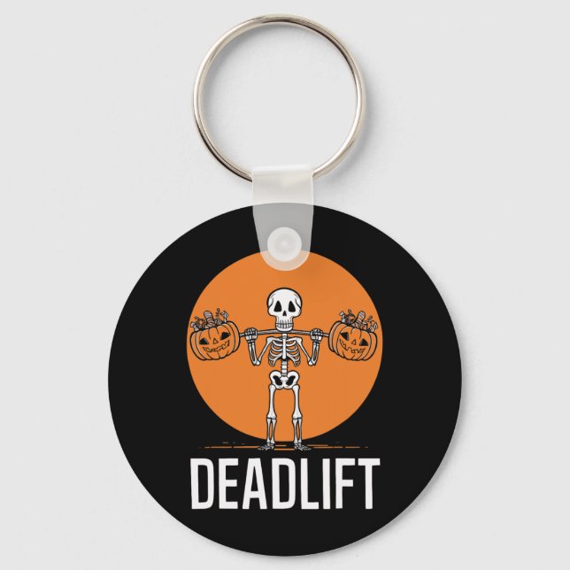 Llavero Skeleton Deadlift Spooky Halterofilia (Anverso)