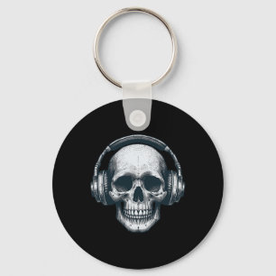 Llavero Skeleton Dj Auriculares Hocico Músico De Calavera