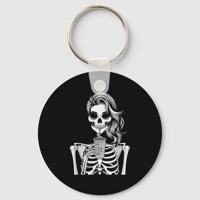 Llavero Skeleton Drinking Beverage Monochrome Gothic Hallo (Anverso)