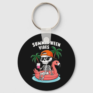 Llavero Skeleton Flamingo Summerween Vibes Halloween