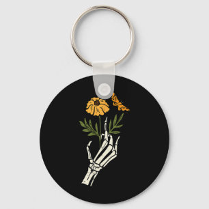 Llavero Skeleton Floral Manos Clic Retro Halloween Mujeres