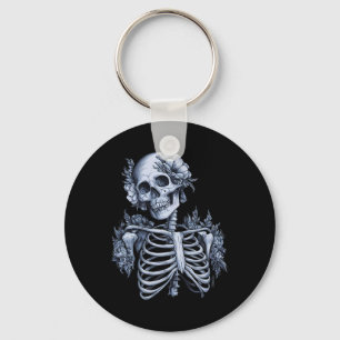 Llavero Skeleton Floral Skull Halloween Cebada gótica