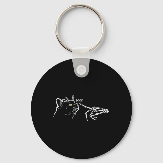 Llavero Skeleton Gato Negro Mano Boop Halloween Mascotas M (Anverso)