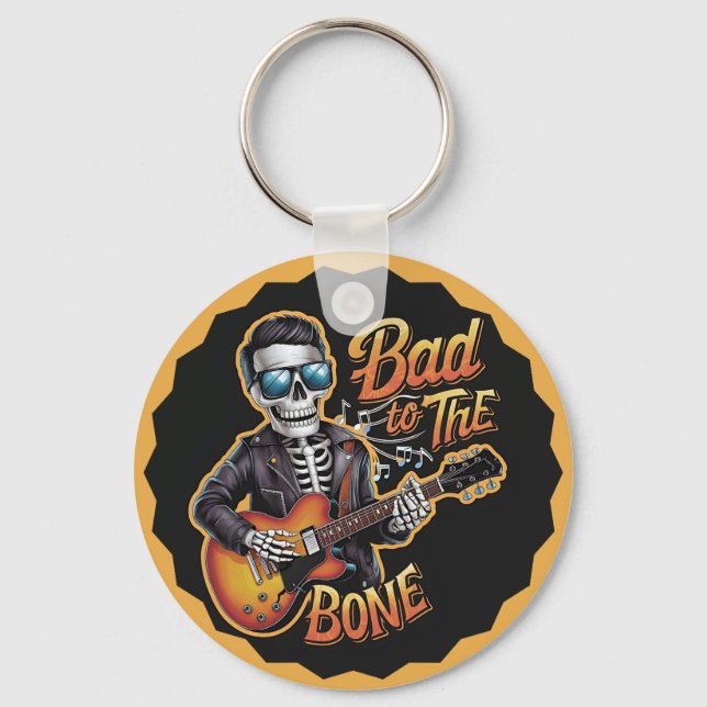 Llavero Skeleton Guay malo para el hueso con guitarra (Anverso)