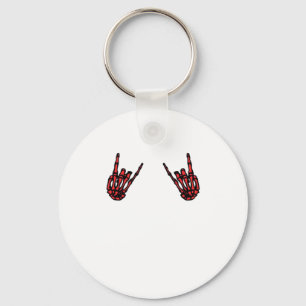 Llavero Skeleton Hand Heart Roll & Red Classic