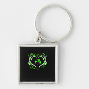 Llavero Skeleton Hand Heart Shamrock St Patricks Day Paddy