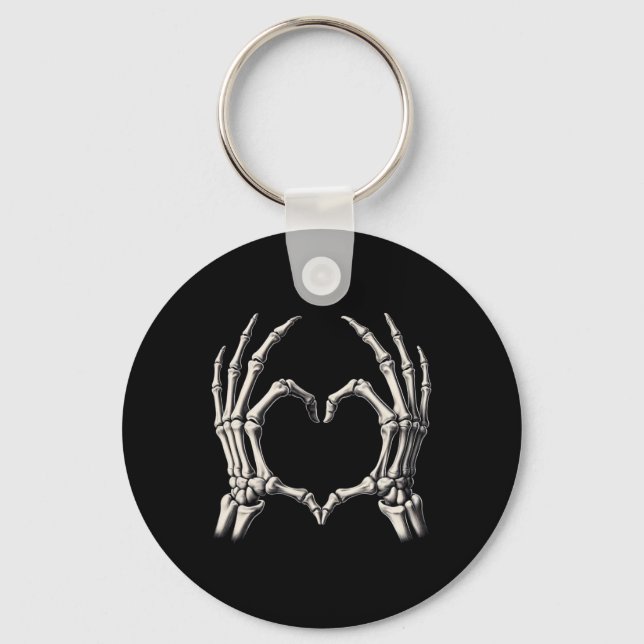 Llavero Skeleton Hand Heart Xray Retro Funny Halloween Cos (Anverso)