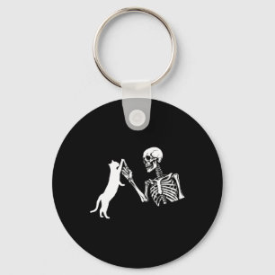 Llavero Skeleton Hand Jugando Fun Cat Disstume Halloween S