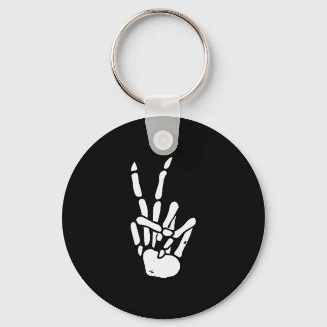 Llavero Skeleton Hand Peace Sign Bone  (Anverso)