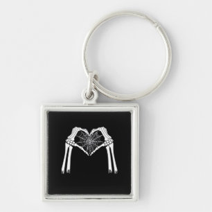 Llavero Skeleton Hands Cobweb Heart (Blanco) Classic