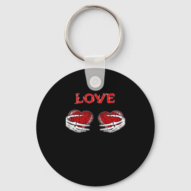 Llavero Skeleton Hands Heart Funny Design (Anverso)