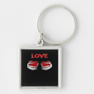 Llavero Skeleton Hands Heart Funny Design