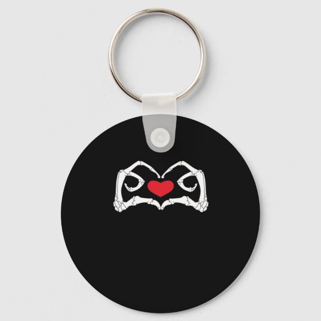 Llavero Skeleton Heart And Hands Funny (Anverso)