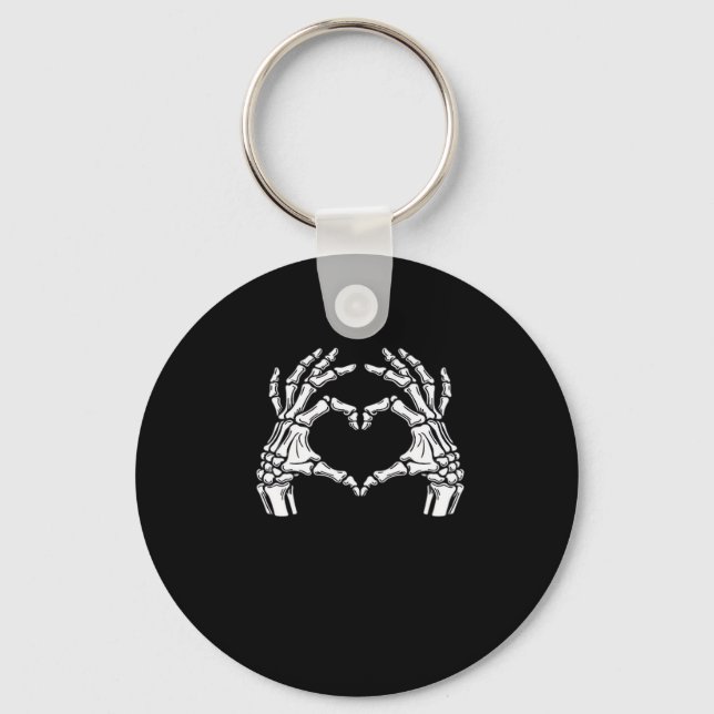 Llavero Skeleton Heart Hands Rótulo Halloween Disstume vir (Anverso)