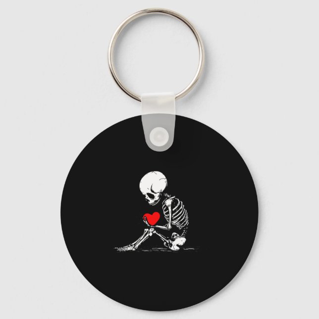 Llavero Skeleton Heart Valentines Emo Gothic Minimalist Ck (Anverso)