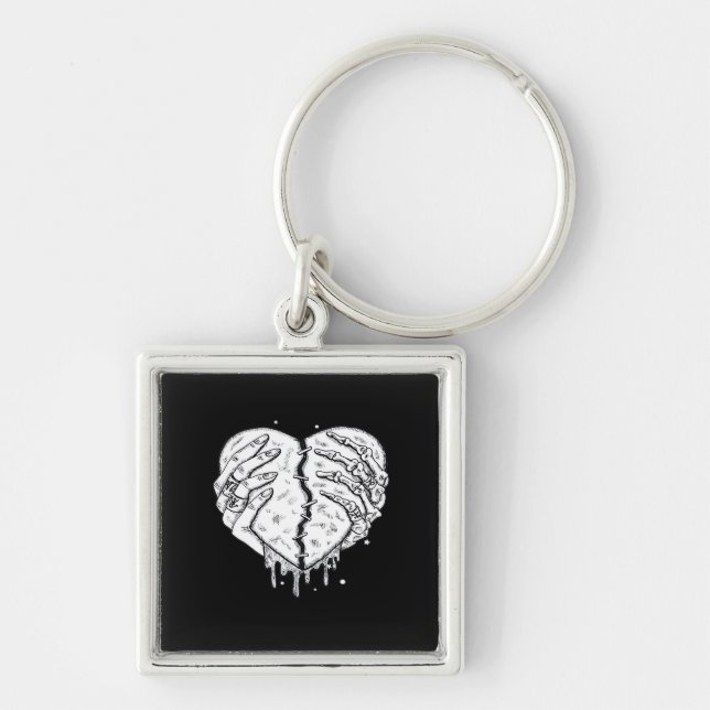 Llavero Skeleton Manos Corazón- Gótico Corazón Clásico (Frente)