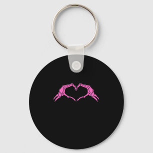 Llavero Skeleton manos corazón Rótulo retro Halloween