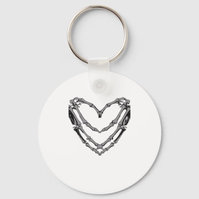 Llavero Skeleton manos Rótulo de corazón retro disfraz de  (Anverso)