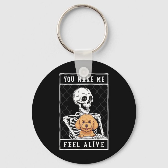 Llavero Skeleton que sientas que Halloween me viva (Anverso)