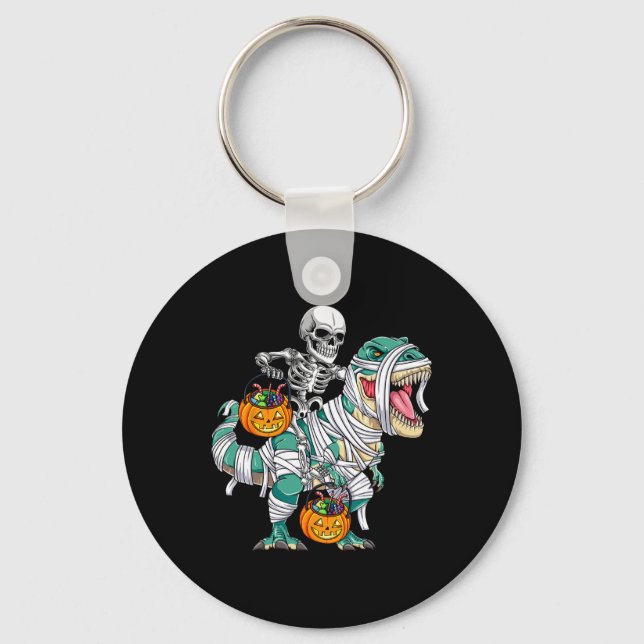Llavero Skeleton Riding Dinosaur T Rex Fun Niños Hallo (Anverso)